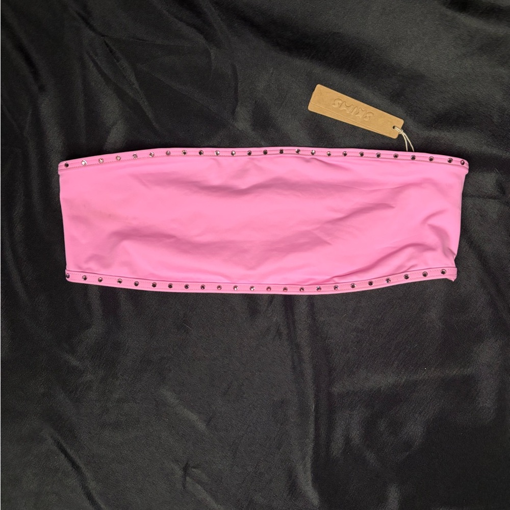 SKIMS Rhinestone Swim Bandeau - Picture 2 of 5